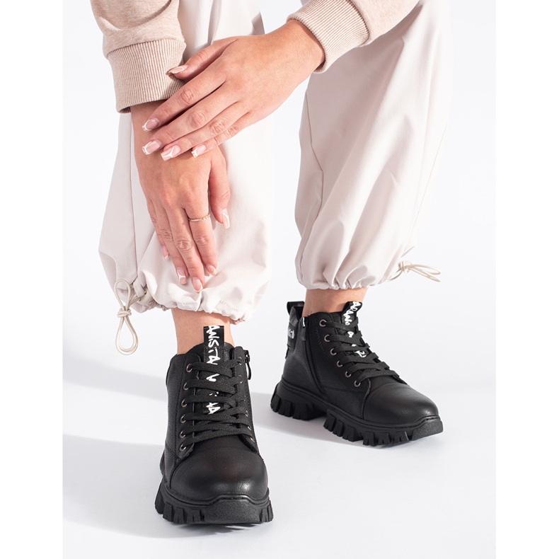 Sergio Leone naisten mustat nauhalliset nilkkurit 2