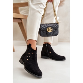 Naisten harjakattoiset saappaat vetoketjulla Musta S.Barski HY42-081 2