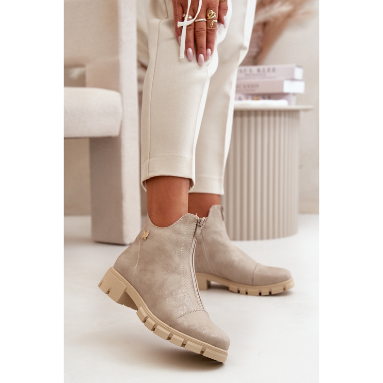 Eristetyt naisten nilkkurit, joissa on kulumia, eko-nahkaa, kulta Verietta kultainen 2