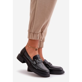 Tyylikkäät naisten mokasiinit luonnonnahasta, musta Vinceza 91114 1