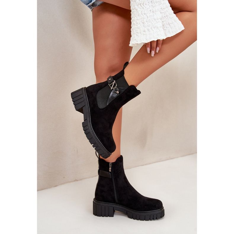 Eco Suede musta eristetty naisten nilkkurit kullan yksityiskohdat Bervena 2