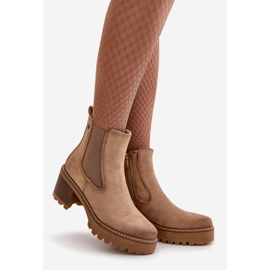 Naisten eristetyt korkeakorkoiset saappaat Eco Suede beige Irissinae 1