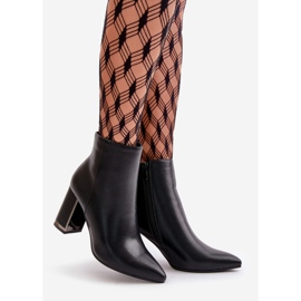 Naisten nilkkurit korkealla kantapäällä, vetoketjulla, eristetty Eco-nahka, musta Mevair 1