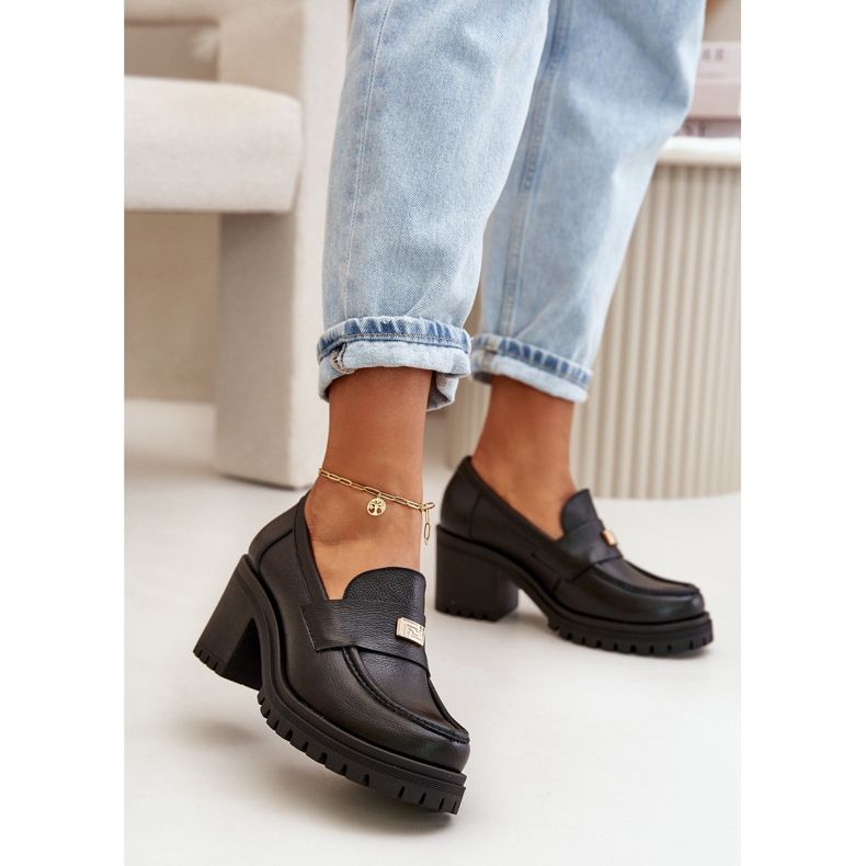 Zazoo 20168 elegantit naisten korkokengät, luonnonnahkaa, musta 2