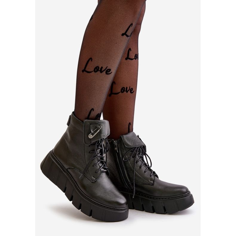 Zazoo 60511 naisten nahkasaappaat, lämpimät, mustat 1