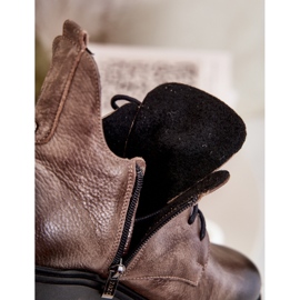 Zazoo 60309 Naisten Nahkasaappaat Tummanbeige 2