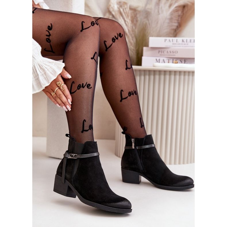 Zazoo 60478 mokkanahkaiset korkeakorkoiset saappaat, eristetty, kiinnitetty vetoketjulla, musta 2