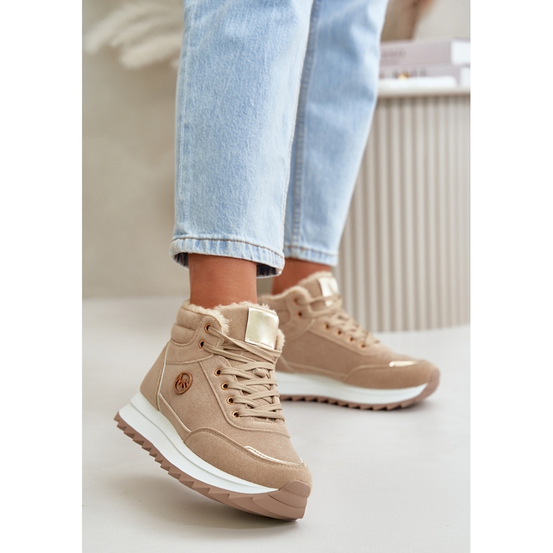 Naisten eristetyt urheilukengät alustalla Khaki Ariatte beige 2