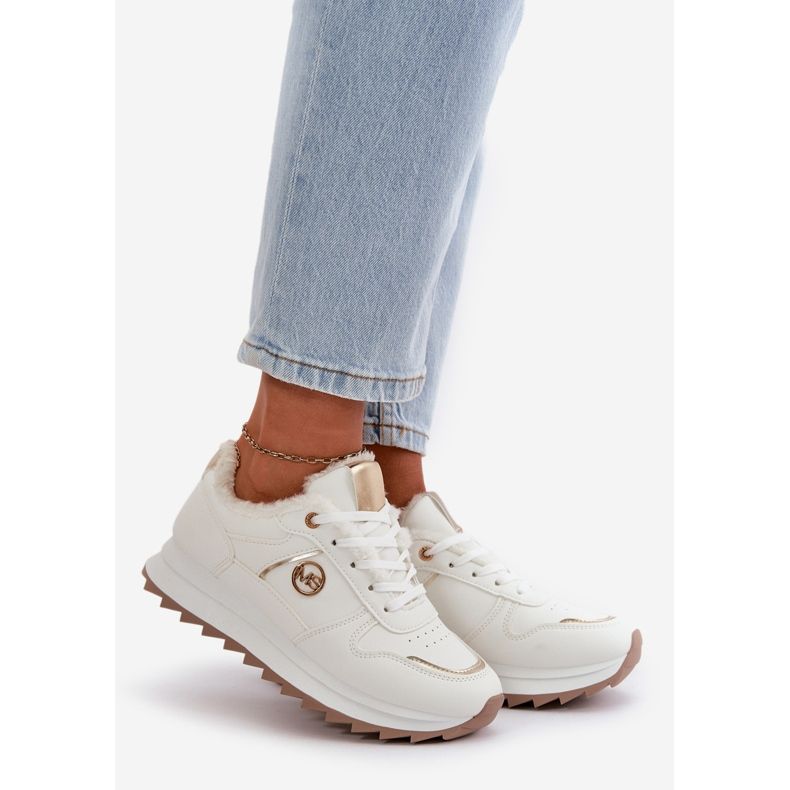 Naisten urheilukengät, joissa on turkiseristys, valkoinen Lerisas 1