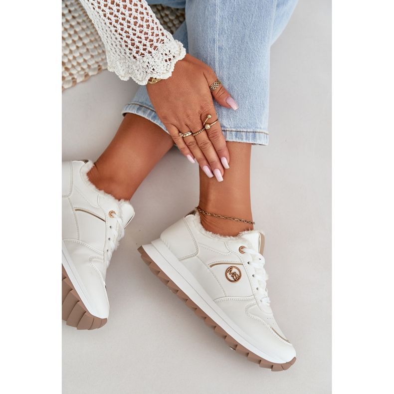 Naisten urheilukengät, joissa on turkiseristys, valkoinen Lerisas 2