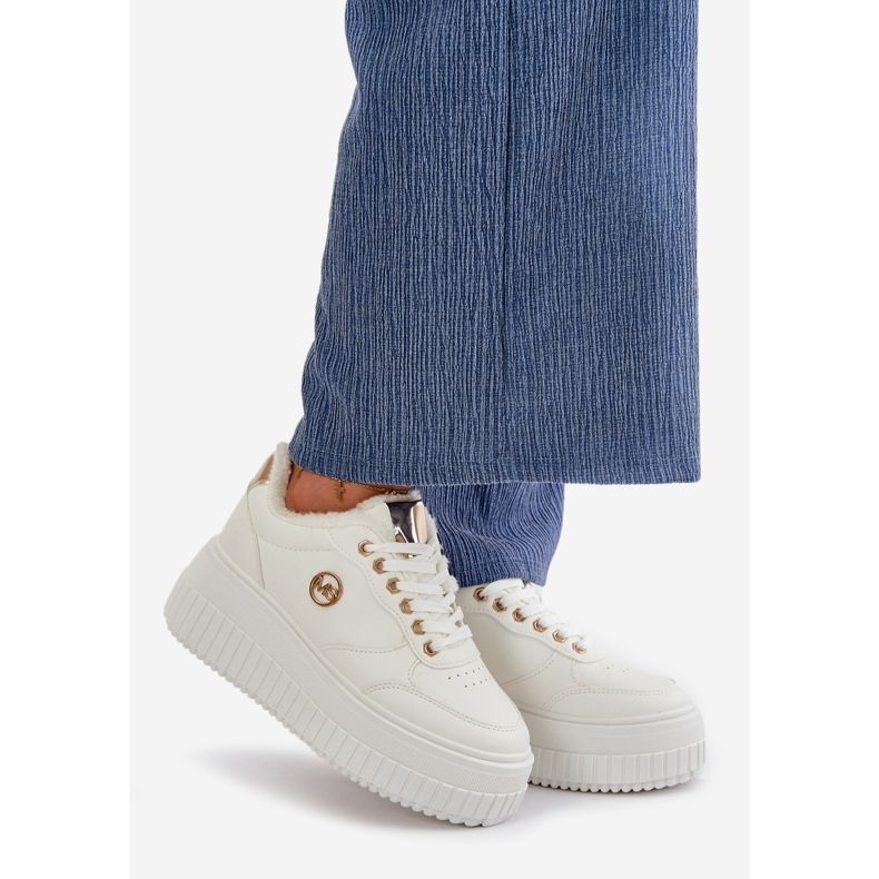 Naisten eristetyt urheilulenkkarit, joissa on paksu pohja, valkoinen Ardiela 1