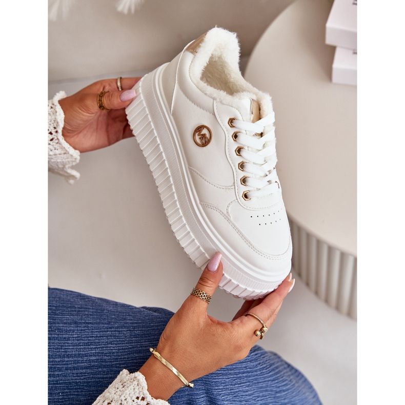 Naisten eristetyt urheilulenkkarit, joissa on paksu pohja, valkoinen Ardiela 2