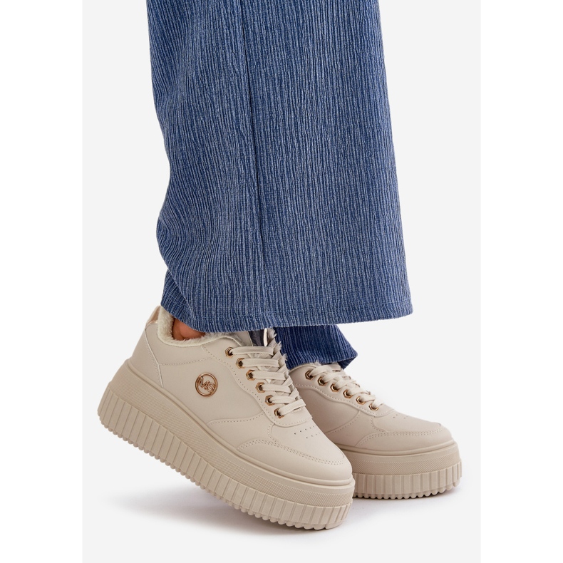 Naisten eristetyt urheilulenkkarit paksulla pohjalla, beige Ardiela 1