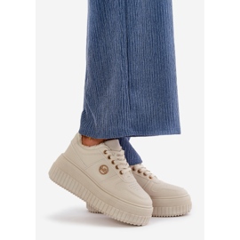 Naisten eristetyt urheilulenkkarit paksulla pohjalla, beige Verissha 1