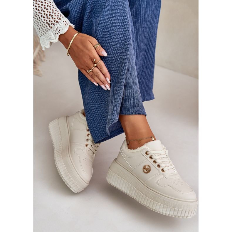 Naisten eristetyt urheilulenkkarit paksulla pohjalla, beige Verissha 2