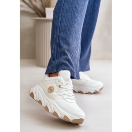 Naisten eristetyt nauhalliset urheilukengät alustalla, valkoinen Verioras 2