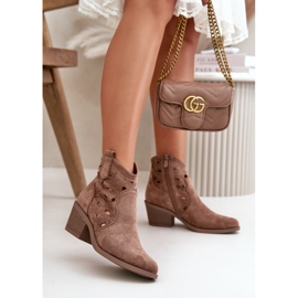 Naisten mokkanahka, harjakattoiset Cowboysaappaat Ruskeat S.Barski HY42-086 2