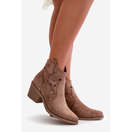 Naisten mokkanahka, harjakattoiset Cowboysaappaat Ruskeat S.Barski HY42-086 1