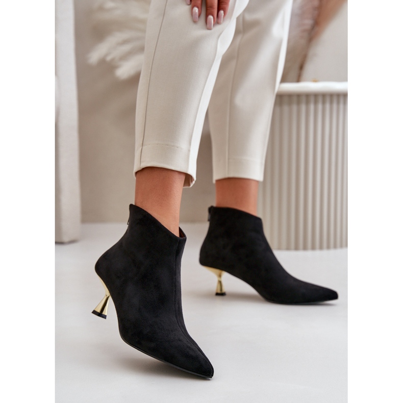 Naisten korkeakorkoiset saappaat Eco Suede Black Terlena musta 2