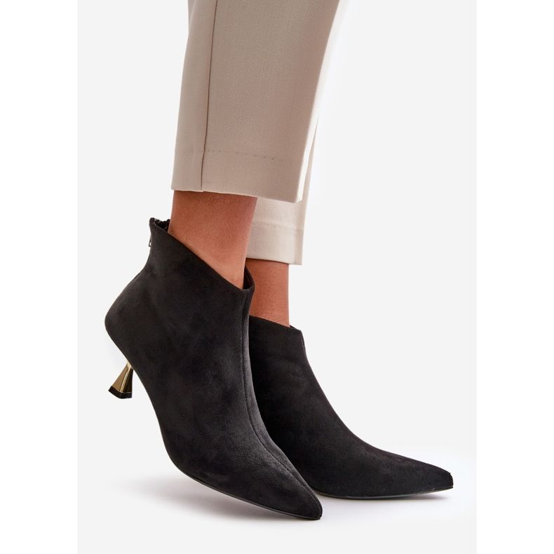 Naisten korkeakorkoiset saappaat Eco Suede Black Terlena musta 1