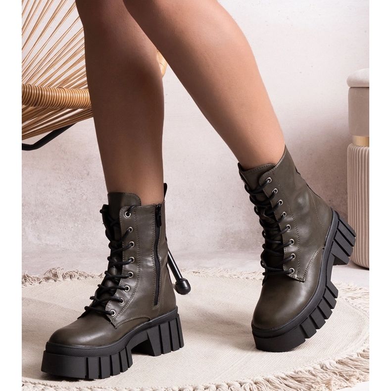 Vihreät vaelluskengät Kalinara eko-nahasta 1