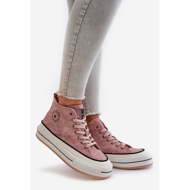 Eristetyt naisten tennarit Eco Leather Platformilla Big Star OO274068 Pinkki vaaleanpunainen 1