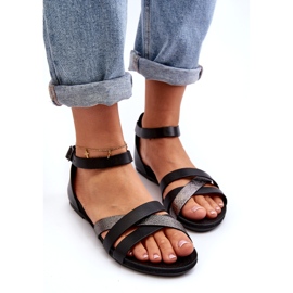 Zazoo 40225 Nahkasandaalit, musta 2