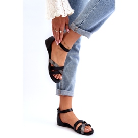 Zazoo 40225 Nahkasandaalit, musta 1