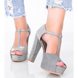 Kiiltävät harmaat pumput Elissa -pylväässä 1