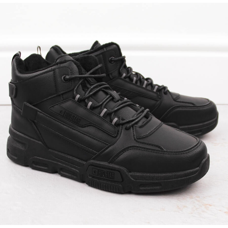 Miesten eristetyt korkeat urheilukengät, musta Big Star OO174587 1