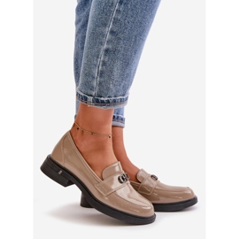 Naisten kiiltonahkaiset mokasiinit Khaki Vinceza 58409 vihreä 1