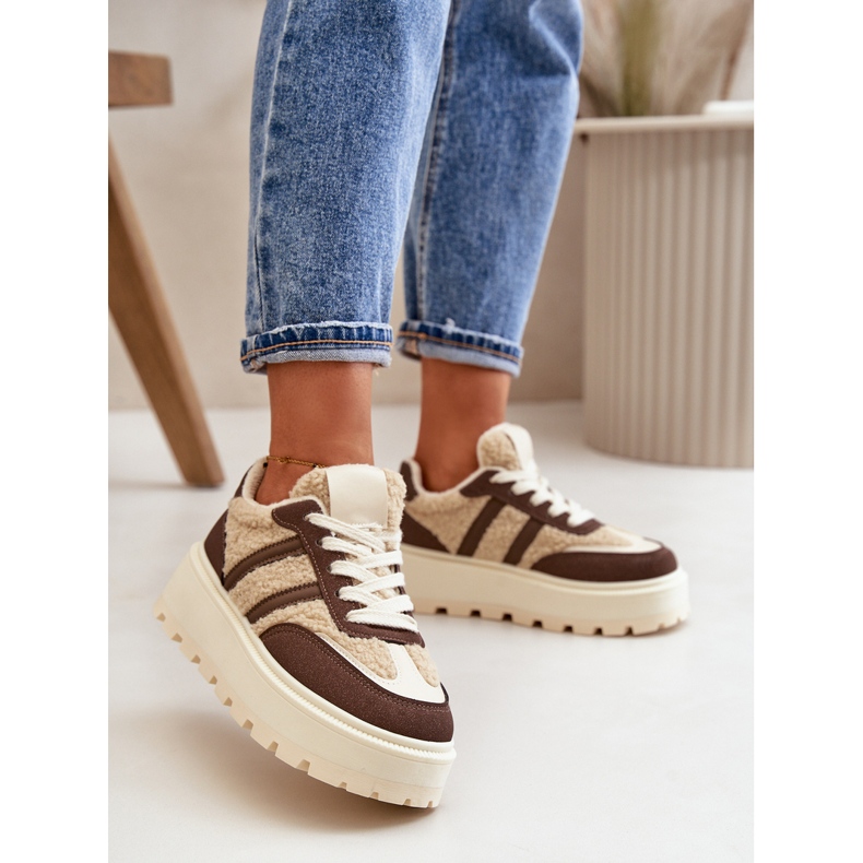 Naisten eristetyt lenkkarit lampaannahalla, ruskea Daivlene 2