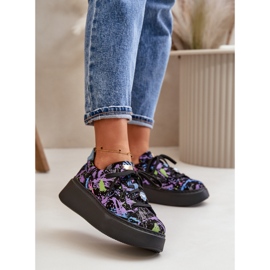 Nahkaiset urheilukengät alustalla Maciejka 06191-05 Purppura musta 2