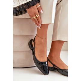 Patenttimustat Kairael matalakorkoiset balettitassut avoimella kantapäällä 2