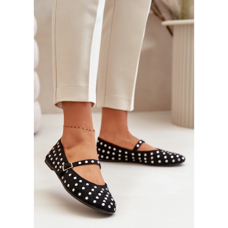 Koristetut balettiasunnot hihnalla Eco Suede Black Tirilissa musta 2