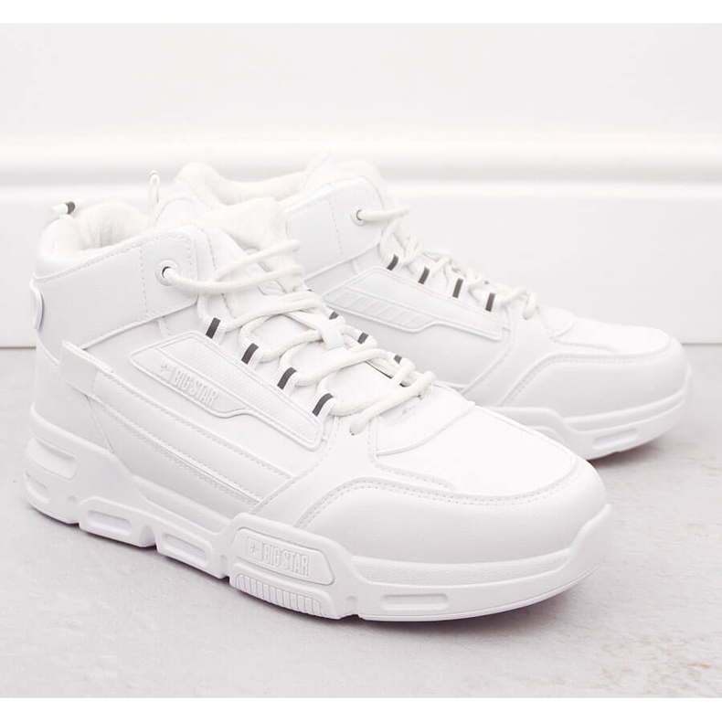 Miesten korkeat, eristetty valkoiset urheilukengät Big Star OO174588 valkoinen 1