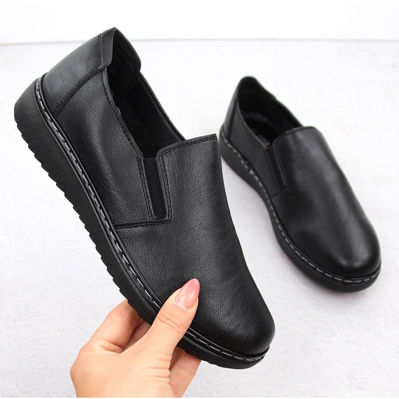 Naisten mukavat slip-on kengät, musta Unisoft 5932 1