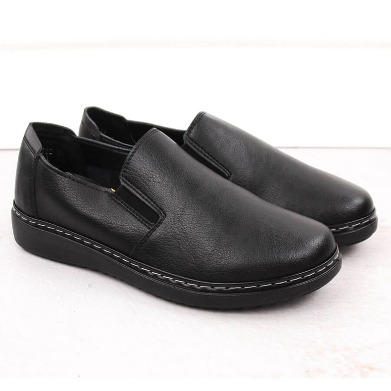 Naisten mukavat slip-on kengät, musta Unisoft 5932 2
