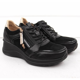 Mustat nahkaiset naisten kiilakengät Filippo DP6434 2