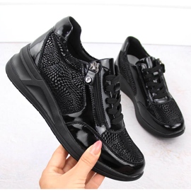 Mustat nahkaiset naisten kiilakengät Filippo DP6352 1