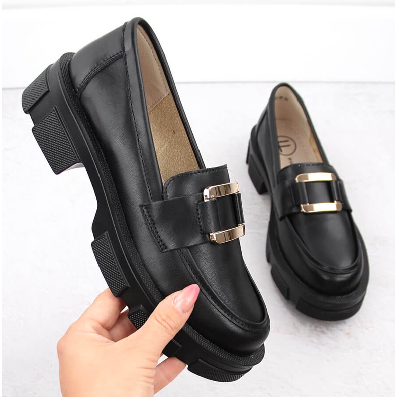 Nahkakengät, mustat naisten mokasiinit Filippo DP6099 1 Nahkakengät, mustat naisten mokasiinit Filippo DP6099 1