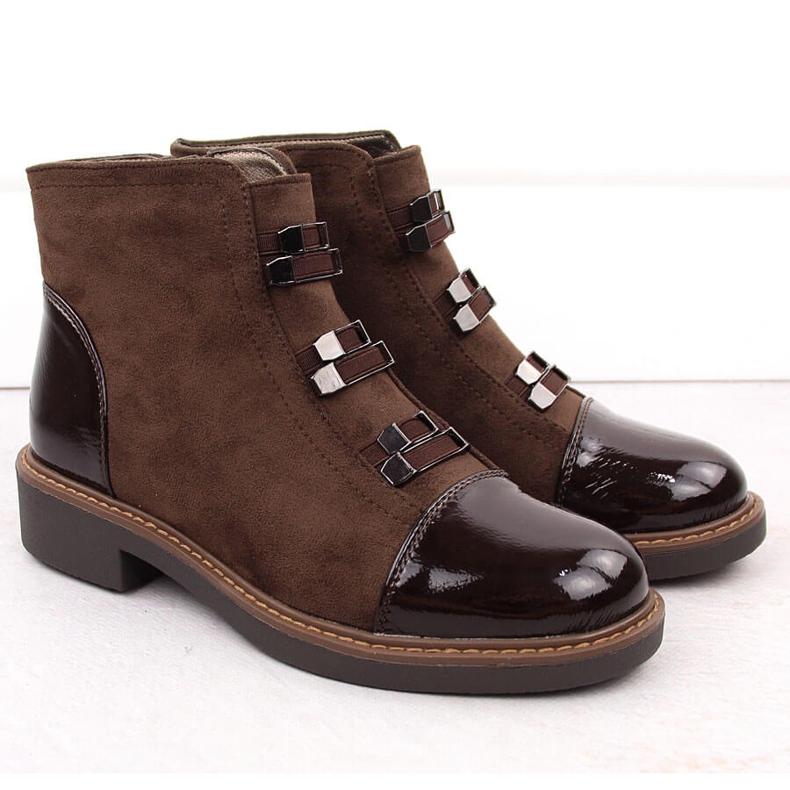 M. DASZYŃSKI Naisten mokkaeristetyt ruskeat saappaat M.Daszyński SA252-4 2