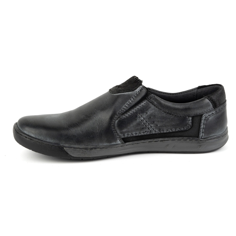 KOMODO Miesten nahkaiset slip-on kengät 934K, harmaa 1