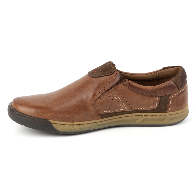 KOMODO Miesten nahkaiset slip-on kengät 934K ruskea 1