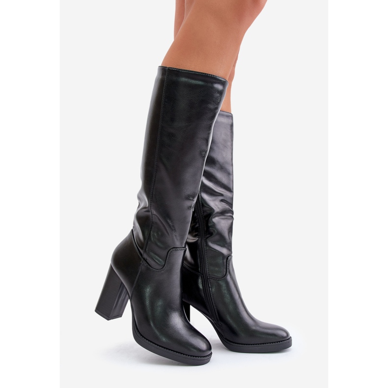 Polven yli ulottuvat Eco Leather -korkokengät, musta Riamaya 1