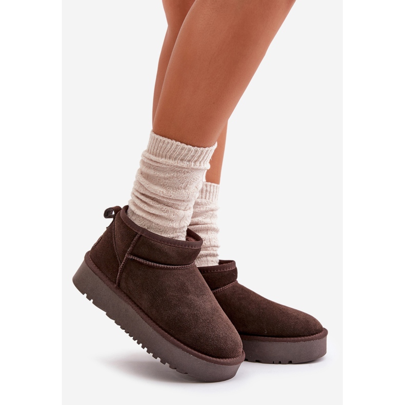 Naisten mokkanahkaiset lumisaappaat Ruskea Nereviana 1