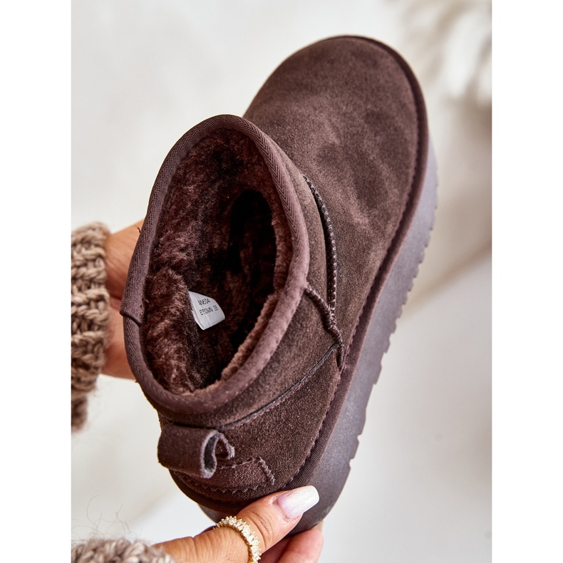 Naisten mokkanahkaiset lumisaappaat Ruskea Nereviana 2