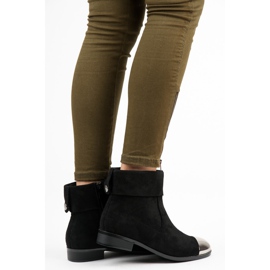 Ideal Shoes Suede nilkkurit vetoketjulla musta 2