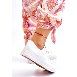 News Naisten klassiset tennarit, valkoiset ja kultaiset Ecoma valkoinen 3