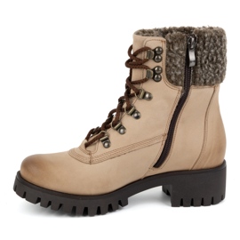 Olivier Naisten nahkasaappaat, eristetyt talvisaappaat, 330BB, beige 1